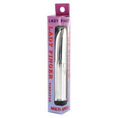 Lady Finger - Vibrator clasic, argintiu, 8 cm