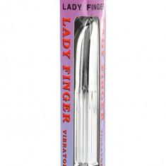 Lady Finger - Vibrator clasic, argintiu, 8 cm