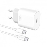 INCARCATOR RETEA XO-L91 PD 25W 1X USB TYPE-C,+ CABLU DE INCARCARE USB TYPE-C, ALB, BLISTER