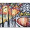 Tablou indragostiti pictat manual, Impreuna pe aleea vietii, 100x60cm ulei pe panza in cutit, gata de expus pe perete