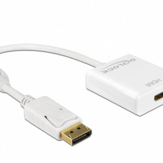 Adaptor Displayport la HDMI T-M 1.2 4K Activ Alb, Delock 62608