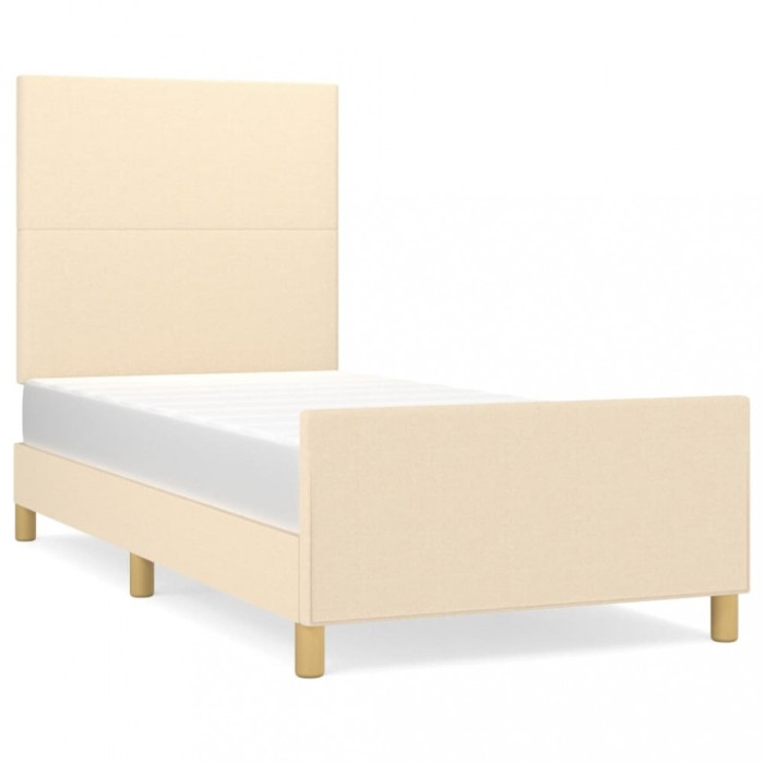 Cadru de pat fara saltea crema 80x200 cm tesatura
