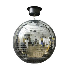 Glob disco motorizat, Party Maniac, model oglinzi, 4W, 29 cm, argintiu foto
