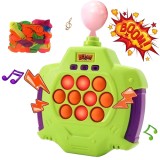 Joc pop-it antistres, flippy, electronic, 50 de baloane, muzica, 2 moduri de joc, nivel maxim 200, 14.5x13.5x5.7cm, verde