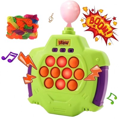 Joc pop-it antistres, flippy, electronic, 50 de baloane, muzica, 2 moduri de joc, nivel maxim 200, 14.5x13.5x5.7cm, verde foto