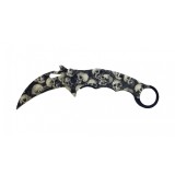 Cumpara ieftin Briceag Vanatoare Karambit IdeallStore Skull-Trooper, Otel 440C, 20cm, Negru, Cutit Tactic, Anti-alunecare