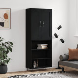 VidaXL Dulap &icirc;nalt, negru, 69,5x34x180 cm, lemn compozit