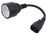 Cablu alimentare CEE 7/5 (E) priză, IEC C14 tată, 0,15m, 16A