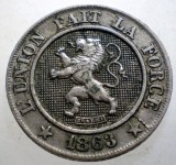 B.539 BELGIA 10 CENTIMES 1863 BELGES