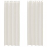 Cumpara ieftin Perdele Voile cu Oelii 2 buc Crem 140x260 cm