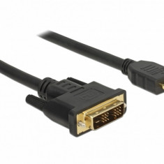 Cablu DVI-D Single Link 18+1 la HDMI pini T-T 3m, Delock 85585