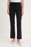Marella pantaloni Emme by Marella culoarea bleumarin, drept, high waist, 2525786052200