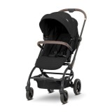 Carucior pentru nou-nascut, Lorelli Makaya, cu scaun rotativ 360 grade, cadru din aluminiu, pana la 22 kg, Black