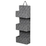 Cos de depozitare suspendat din rattan, Gri, 21 x 9 x 57 cm