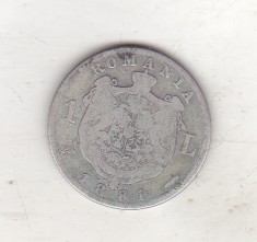 bnk mnd Romania 1 leu 1881 , argint foto