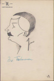 HST 148S Caricatura Zizi Teodorescu Miss Romania 1930 Geo Dumitrescu semnata