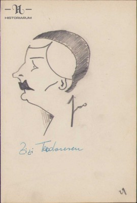 HST 148S Caricatura Zizi Teodorescu Miss Romania 1930 Geo Dumitrescu semnata foto