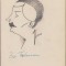 HST 148S Caricatura Zizi Teodorescu Miss Romania 1930 Geo Dumitrescu semnata
