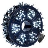 Instalatie luminoasa liniara, Exterior/Interior, 8 jocuri de lumini Craciun, 100 M, Alb Rece