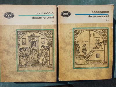 Decameronul, Giovanni Boccaccio, 2 volume, Colectia BPT nr 345-346, 1973, 940 p foto