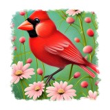 Cumpara ieftin Sticker decorativ, Pasare, Rosu, 55 cm, 9730ST, Oem