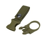 Cumpara ieftin Suport tactic pentru rucsac cu prindere curea si inel multifunctional, 14.5 cm, verde, pentru sticla, chei si accesorii