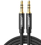 CABLU audio Ugreen, &quot;AV112&quot; stereo (3.5 mm jack T/T), 1m, conectori auriti, braided, negru &quot;50361&quot; (timbru verde 0.18 lei) - 6957303853618