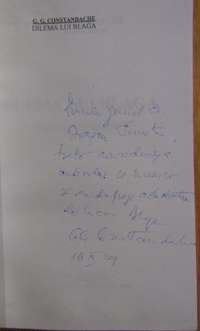 G. G. Constandache - Dilema lui Blaga (cu autograful autorului)