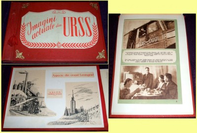 1953 Album ARLUS - imagini din URSS, ilustratii propaganda comunista 48 pagini foto