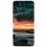 Husa silicon pentru Huawei Y5 Prime 2018, Dramatic Rocky Beach Shore Sunset