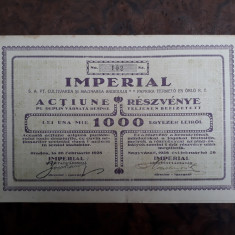 1000 Lei 1928 Imperial SA Oradea / actiuni vechi / actiune veche Romania 102