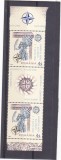 SUMMITUL NATO BUCURESTI,TRIPTIC CU VINIETA ,FOLIO AUR,2008, MNH ** ROMANIA.