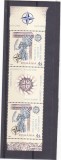 SUMMITUL NATO BUCURESTI,TRIPTIC CU VINIETA ,FOLIO AUR,2008, MNH ** ROMANIA., Istorie, Nestampilat