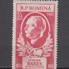 ROMANIA 1954 LP 366 CENTENARUL VICTOR BABES MNH