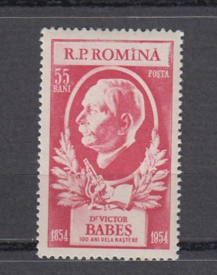 ROMANIA 1954 LP 366 CENTENARUL VICTOR BABES MNH foto