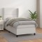 vidaXL Pat box spring cu saltea, alb, 100x200 cm, piele ecologică 3128956