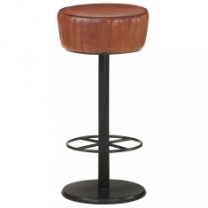 vidaXL Scaun de bar, maro, piele naturală 321871