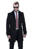 Palton barbati negru cu blana neagra B138