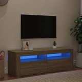VidaXL Comodă TV cu lumini LED, stejar sonoma, 120x35x40 cm
