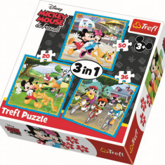 Puzzle Trefl 3in1 Mickey Mouse si Prietenii