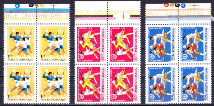 TSV$ - 1975 LP 870 JOCURILE MONDIALE UNIVERSITARE DE HANDBAL BLOC X 4 MNH/** LUX