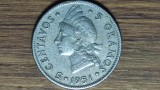 Republica Dominicana - moneda exotica greu de gasit - 5 centavos 1951- cap de indian !