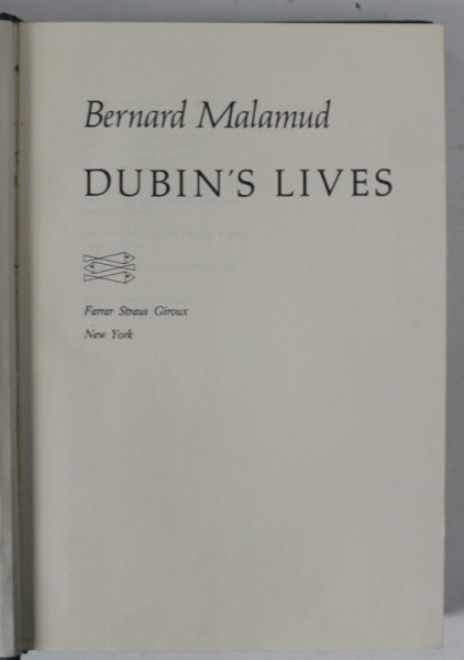 DUBIN &#039;S LIVES by BERNARD MALAMUD , 1979