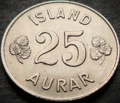 Moneda 25 AURAR - ISLANDA, anul 1965 *cod 4535 A = A.UNC