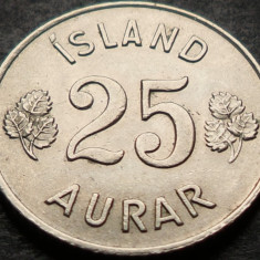 Moneda 25 AURAR - ISLANDA, anul 1965 *cod 4535 A = A.UNC