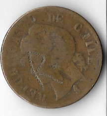 Moneda 2 centavos 1878 - Chile, lovita foto