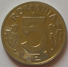 Moneda 5 Lei - ROMANIA, anul 1992 *cod 1583 foto