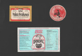 Plansa cu 3 etichete rare din comunism, Bere Valea Prahovei, Borsec, Pescarus
