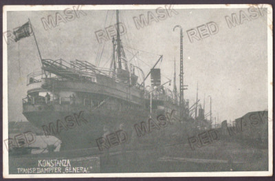 2299 - CONSTANTA, Harbor, ship, Romania - old postcard - used - 1918 foto