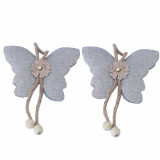 Set cordon de strangere Pufo Butterfly pentru draperie sau perdea cu magnet, 2 buc, gri